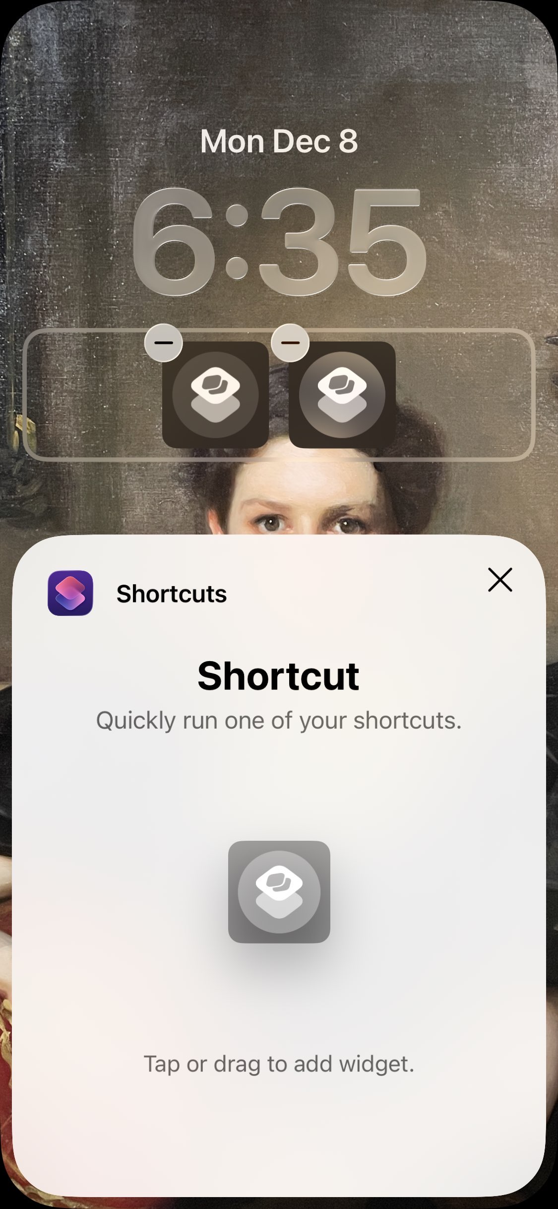 Tap widget to configure